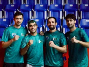 Pakistan squash players during their Asian Games quarter-final against South Korea