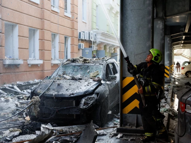 Damage caused by Russian missile and drone strikes in Ukraine.
