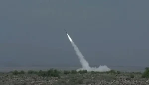 Pakistan Army Fatah-2 Extended Range missile during a test launch announced by ISPR on October 13, 2026.