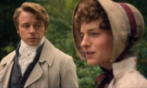 Netflix Series Pride and Prejudice featuring Emma Corrin as Elizabeth Bennet and Jack Lowden as Mr Darcy