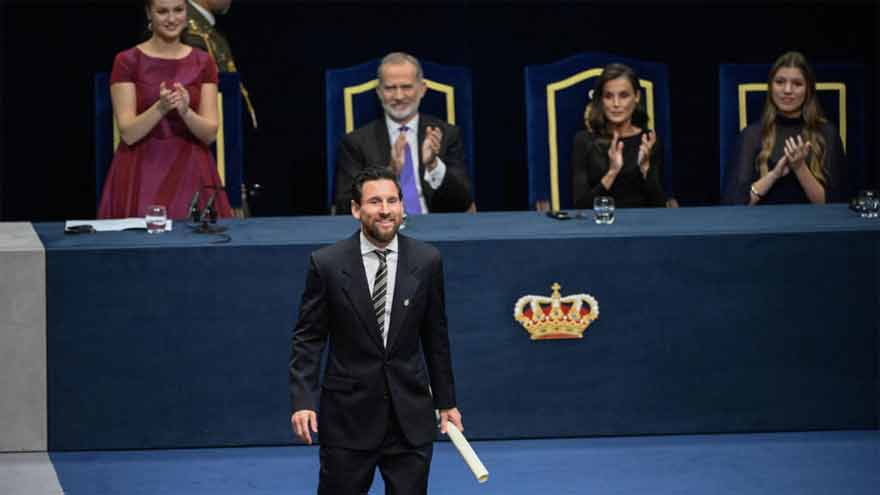 Lionel Messi honoured with the Princess of Asturias Sports Award for his football career and social work.
