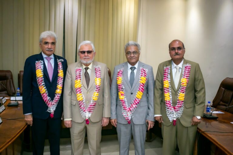 Zubair Motiwala with Talat Mahmood and KCCI leadership at the 65th Annual General Meeting