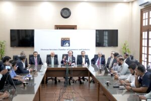Finance Minister Muhammad Aurangzeb meets OICCI leadership and foreign investors in Karachi
