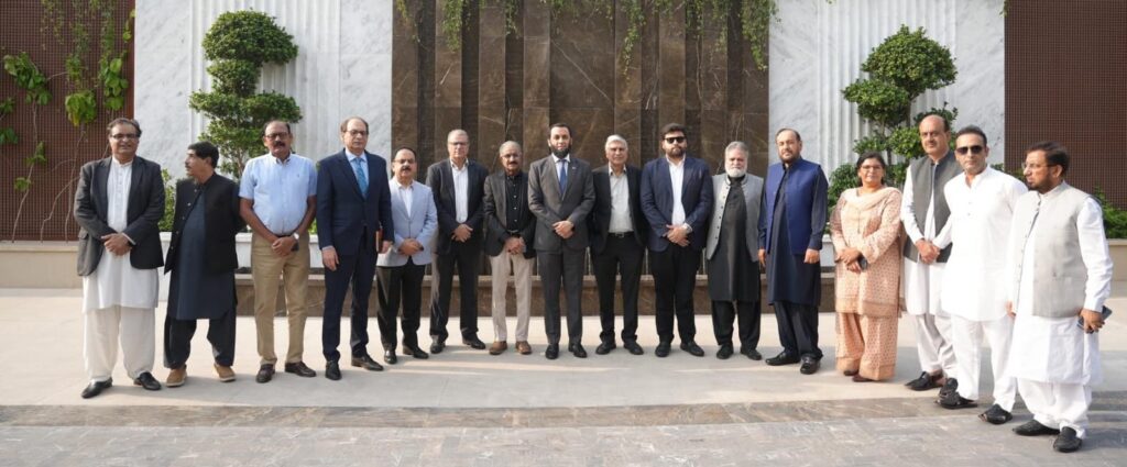 Information Minister Atta Tarar with CPNE delegation in Islamabad