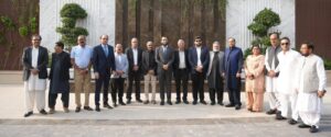 Information Minister Atta Tarar with CPNE delegation in Islamabad