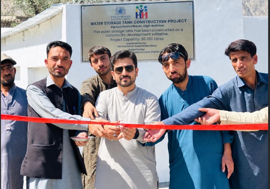 Water storage tank project supported by Philip Morris Pakistan in Skardu