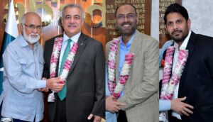 Mahmood Ahmed Khan with newly elected ABAD Chairman Hanif Gohar