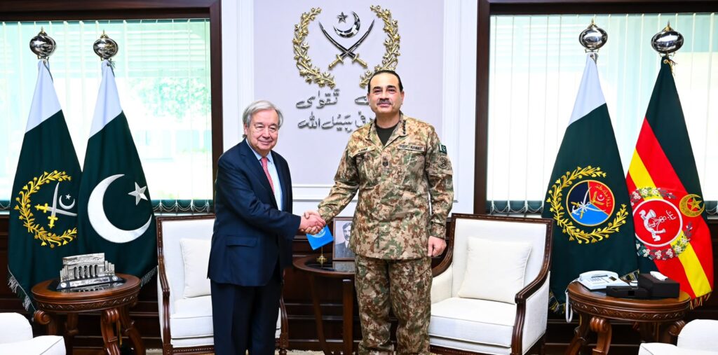 António Guterres meets Field Marshal Syed Asim Munir at GHQ Rawalpindi