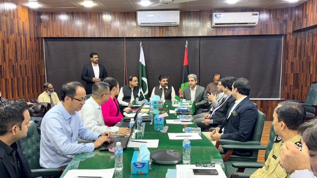 Nasir Hussain Shah meeting Chinese investors on Karachi firefighting and water projects