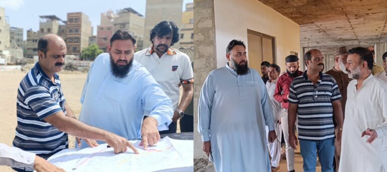 KDA LARP Project Director Muhammad Umar Farooq inspecting Lines Area parking plaza