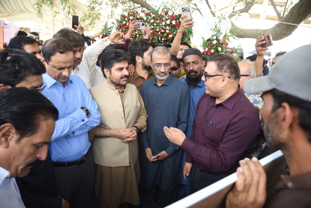 Nasir Hussain Shah speaking about Karachi development projects and political issues