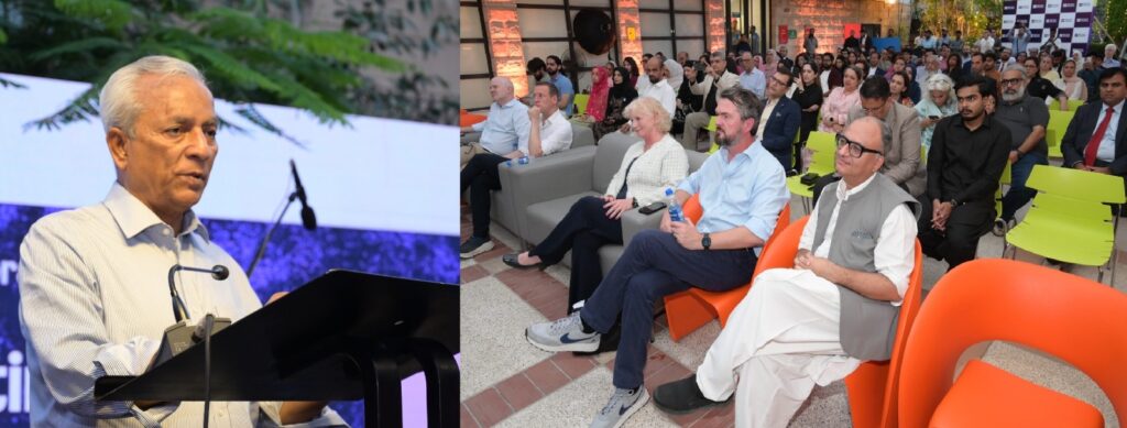 Sindh Governor Nehal Hashmi at the British Council Library anniversary ceremony in Karachi.