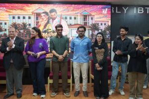 Faysal Quraishi, Hareem Farooq and Mohammad Ali during the Mango Jutt cast visit to ILMA University.