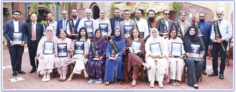 Rotary District 3271 leaders present the Legendary Teachers Awards 2026 during a World Teachers’ Day ceremony in Karachi.