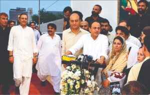 Murtaza Wahab at the inauguration of the Shaheed Abdullah Murad Community and Youth Centre in Nooruddin Goth, Karachi.