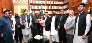 Sindh Governor Nehal Hashmi and Federal Minister Sardar Muhammad Yousaf discuss Hajj arrangements and the proposed Seerat-un-Nabi library.