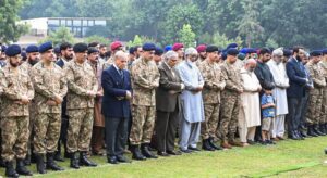 Funeral prayers for Major Husnain Shehzad Humayun and Captain Abdul Samad at Chaklala Garrison, Rawalpindi.
