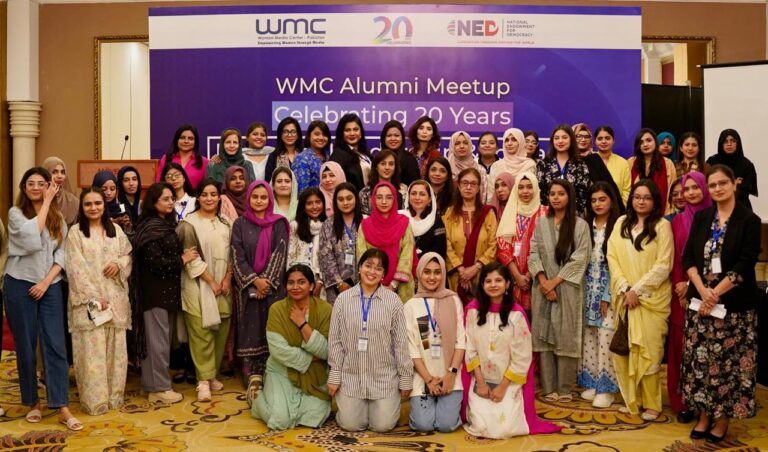 Women Media Center alumni and senior journalists celebrate 20 years of women’s empowerment and professional development in Karachi.