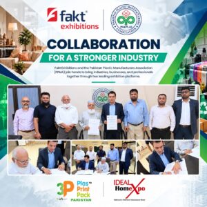 Fakt Exhibitions and PPMA representatives sign an MoU for the 2027 exhibitions in Karachi.