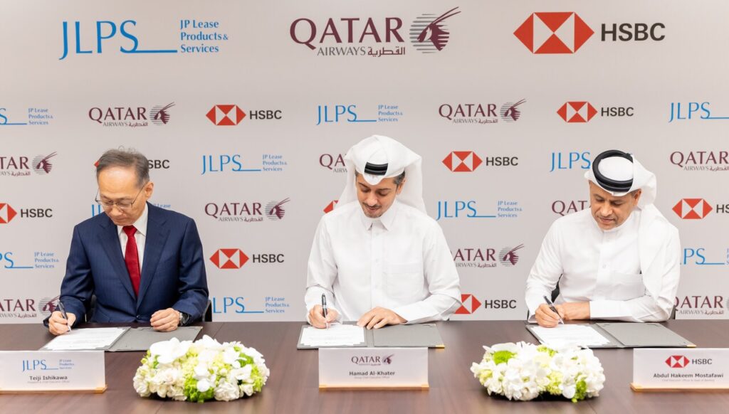 Qatar Airways Boeing 787-9 Dreamliner aircraft linked to its inaugural Japanese JOLCO financing agreement.