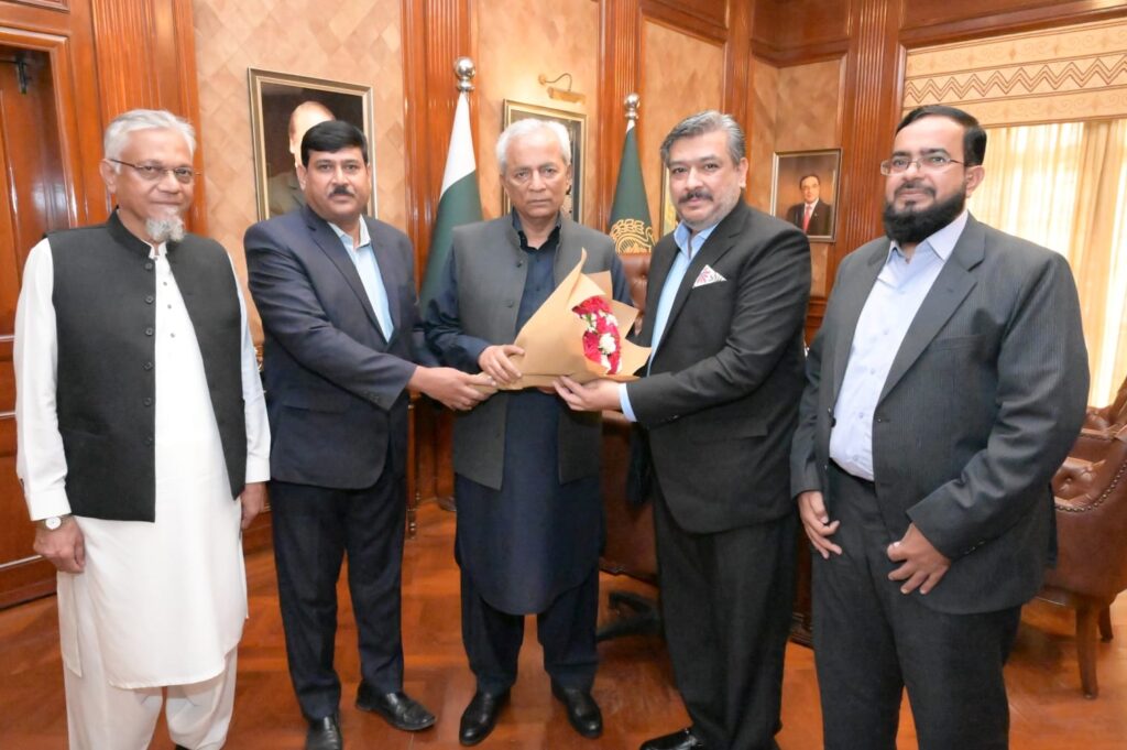 OGTIP delegation meeting Sindh Governor Syed Muhammad Nehal Hashmi to discuss youth empowerment and technical training.