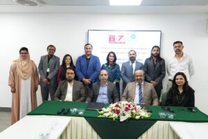 IBA Karachi and AKU-IED representatives sign a partnership agreement for the School Management Series 2026–2027.