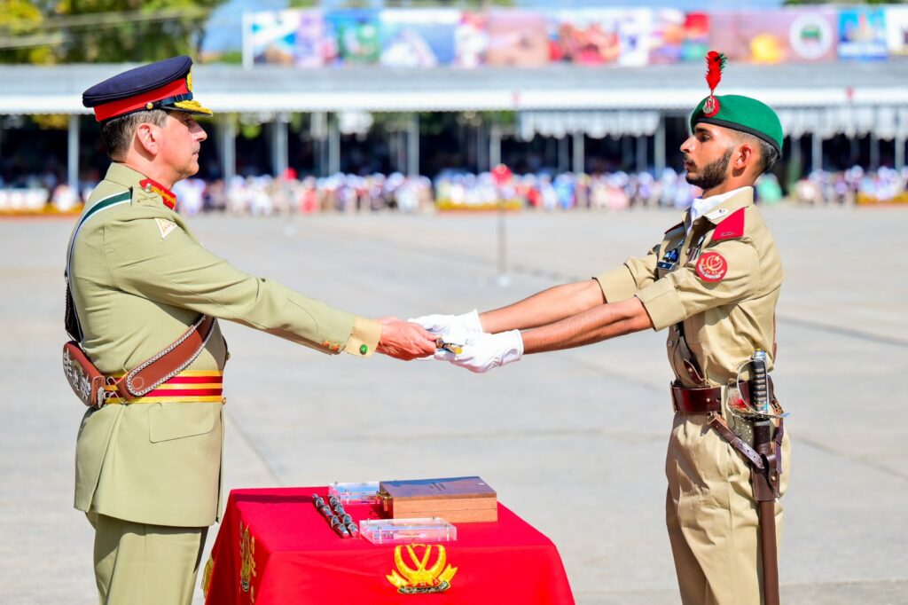 PMA Kakul passing-out parade on October 17, 2026, with General Syed Aamer Raza reviewing graduating cadets.