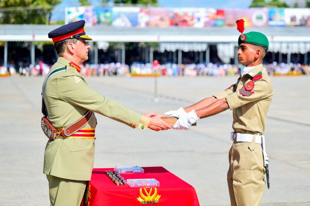 PMA Kakul passing-out parade on October 17, 2026, with General Syed Aamer Raza reviewing graduating cadets.