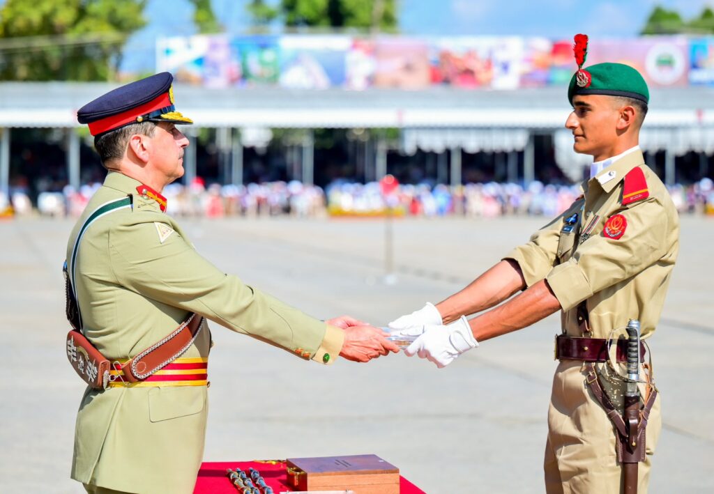 PMA Kakul passing-out parade on October 17, 2026, with General Syed Aamer Raza reviewing graduating cadets.