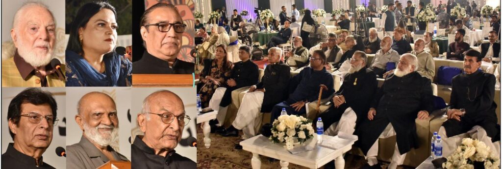 Sir Syed Day ceremony at Sir Syed University in Karachi featuring Chancellor Akbar Ali Khan and distinguished guests.