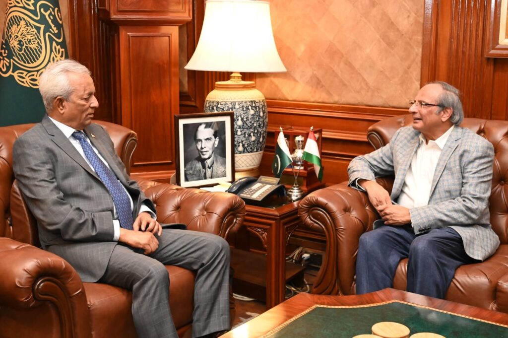 Pakistan-Tajikistan Trade discussions between Sindh Governor Nehal Hashmi and Honorary Consul General Irshad Ali S. Qasim
