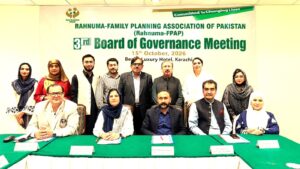 Rahnuma-FPAP Board of Governance Meeting 2026 chaired by President Gul Muhammad Khan in Karachi.