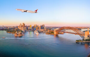 Qatar Airways Boeing 777-300ER planned for the Doha to Western Sydney International Airport route.