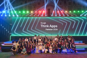 Think Apps 2026 event in Lahore highlighting AI opportunities for Pakistan’s app and gaming developers.