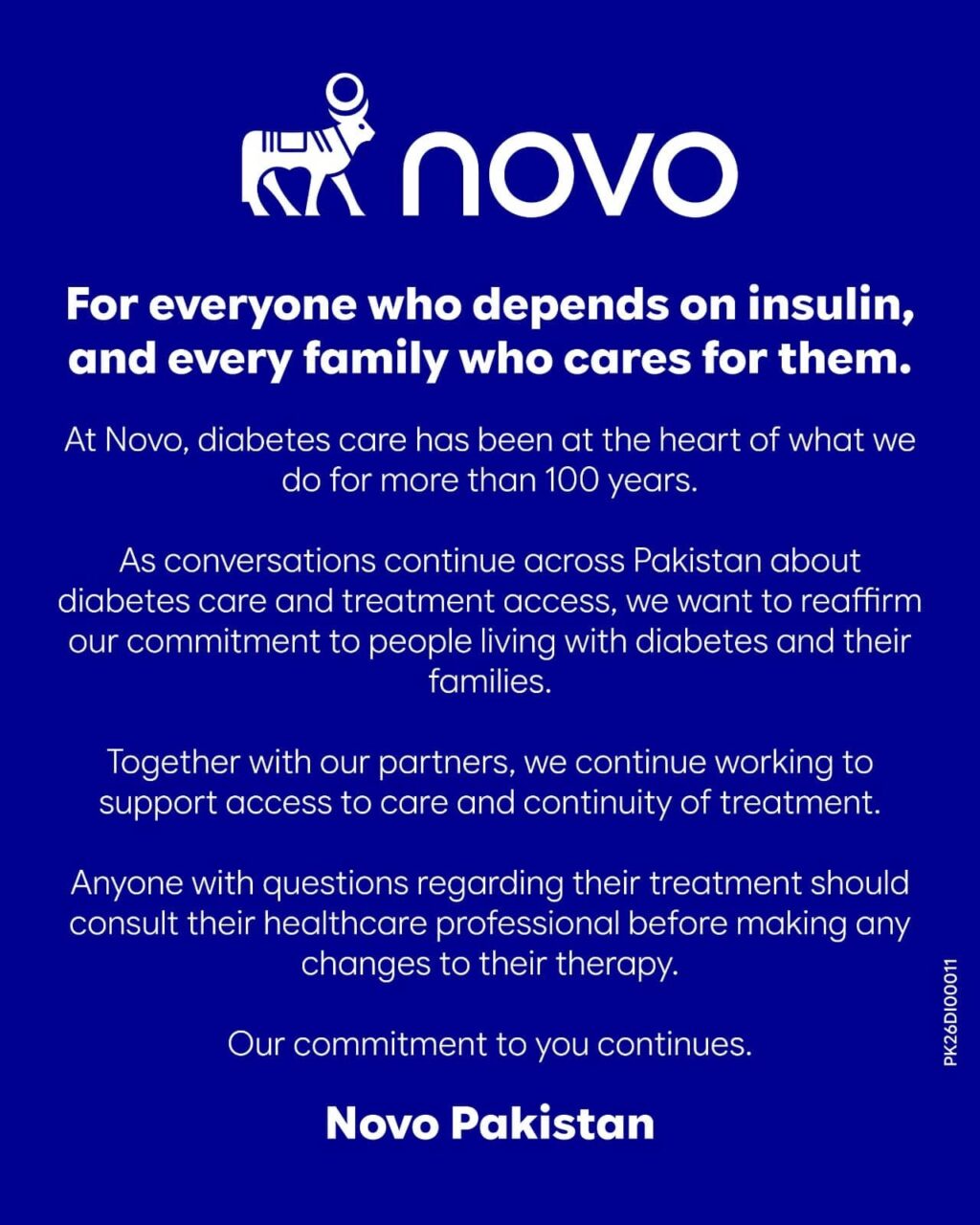 Insulin Access efforts by Novo Pakistan to support diabetes treatment in Pakistan.