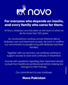 Insulin Access efforts by Novo Pakistan to support diabetes treatment in Pakistan.