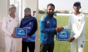 Woodward Trophy Under-17 final between Zone-I Whites and Zone-VI Blues at KCCA Stadium in Karachi.