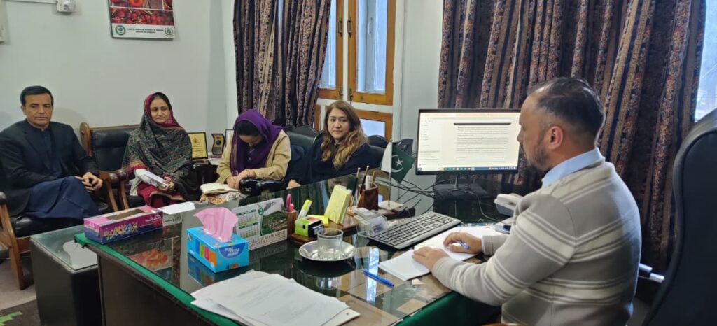 WCCI Gilgit President Khushnoor Deedar meets TDAP Deputy Director Nazir Ali to discuss women’s entrepreneurship.