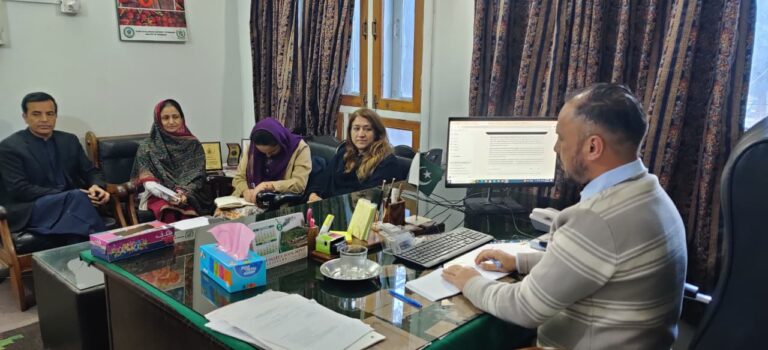 WCCI Gilgit President Khushnoor Deedar meets TDAP Deputy Director Nazir Ali to discuss women’s entrepreneurship.