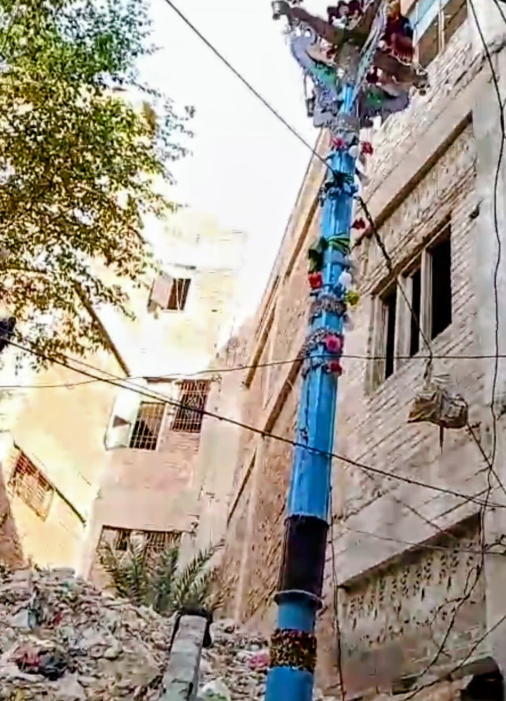 Alam Pak in Patasha Gali, Hyderabad, at the centre of allegations of garbage dumping and demands for legal action.