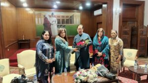 Women entrepreneurs from WCCI Karachi South meeting the Gilgit-Baltistan Governor at Governor House Karachi