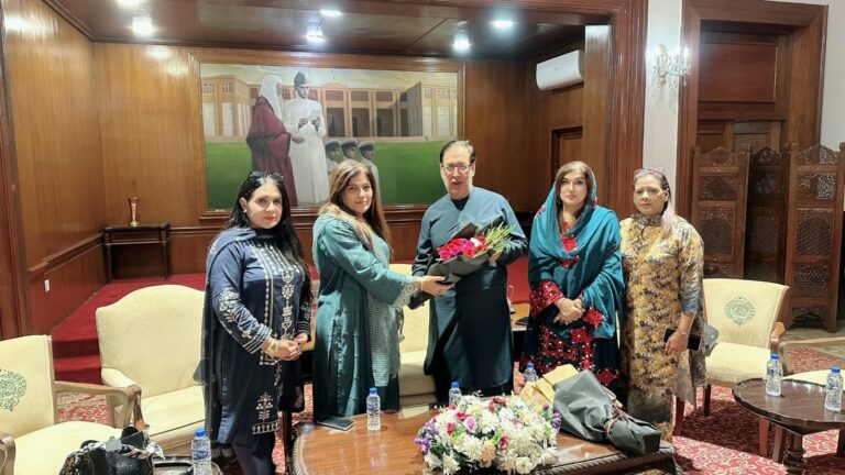 Women entrepreneurs from WCCI Karachi South meeting the Gilgit-Baltistan Governor at Governor House Karachi