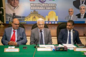Pakistan-Sri Lanka Trade meeting between KCCI President Talat Mahmood and Sri Lankan Consul General P.K. Sanjeewa Pattiwila in Karachi