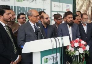 - Saeed Ghani and Munim Zafar Khan at the Pakistan First Furniture Trade Show 2026 in Karachi.