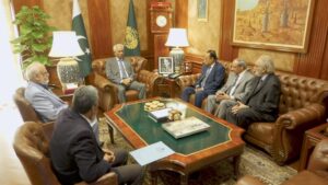 Sindh Governor Nehal Hashmi meeting Pakistan American Cultural Center delegation