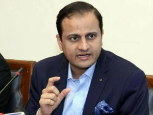 Murtaza Wahab inaugurates the Korangi Infrastructure rehabilitation project at the Korangi Industrial Area in Karachi.