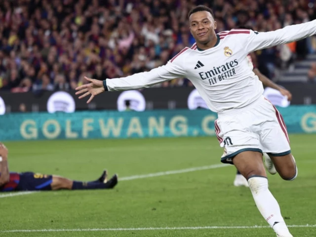 Mbappe brace for Real Madrid against Barcelona in El Clasico.